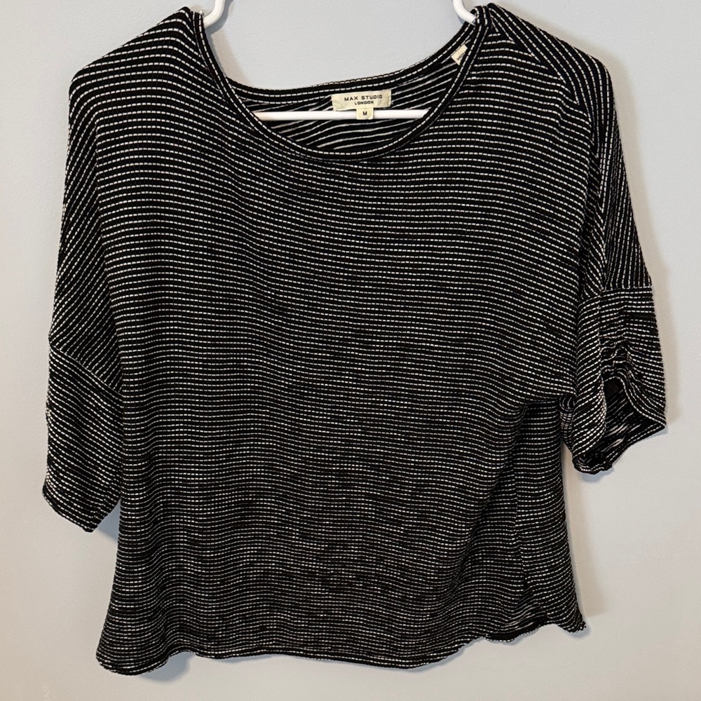 Max Studio Black and White Striped Top